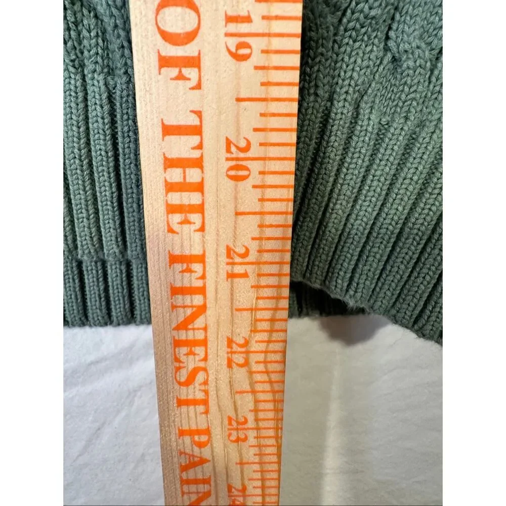 Ralph Lauren Sport Green cable knit pullover v-neck sweater, size XL - Picture 5 of 10